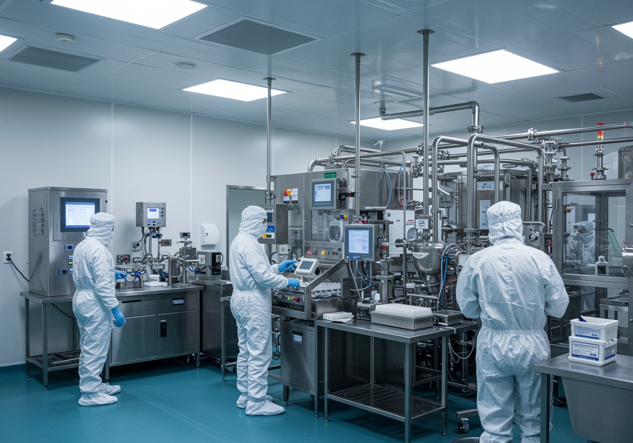 aseptyczna produkcja leków w zakładzie Vetter Austria